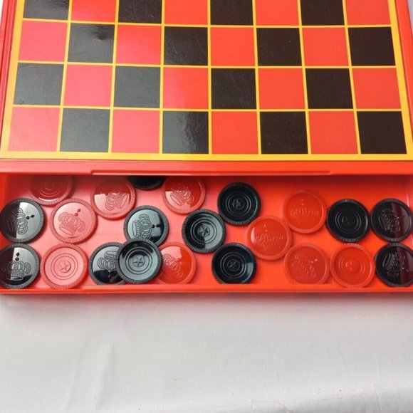 CHECKERS GAME SET - *HOST PICK* Durable Plastic Board w/Storage - Picture 2 of 3